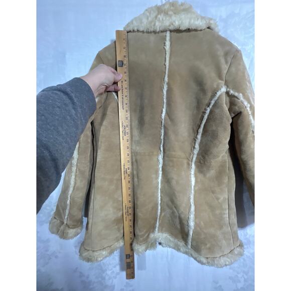 Vintage Wilsons Leather Jacket Large Tan Sherpa Lined Penny Lane Phoebe READ - Picture 11 of 12